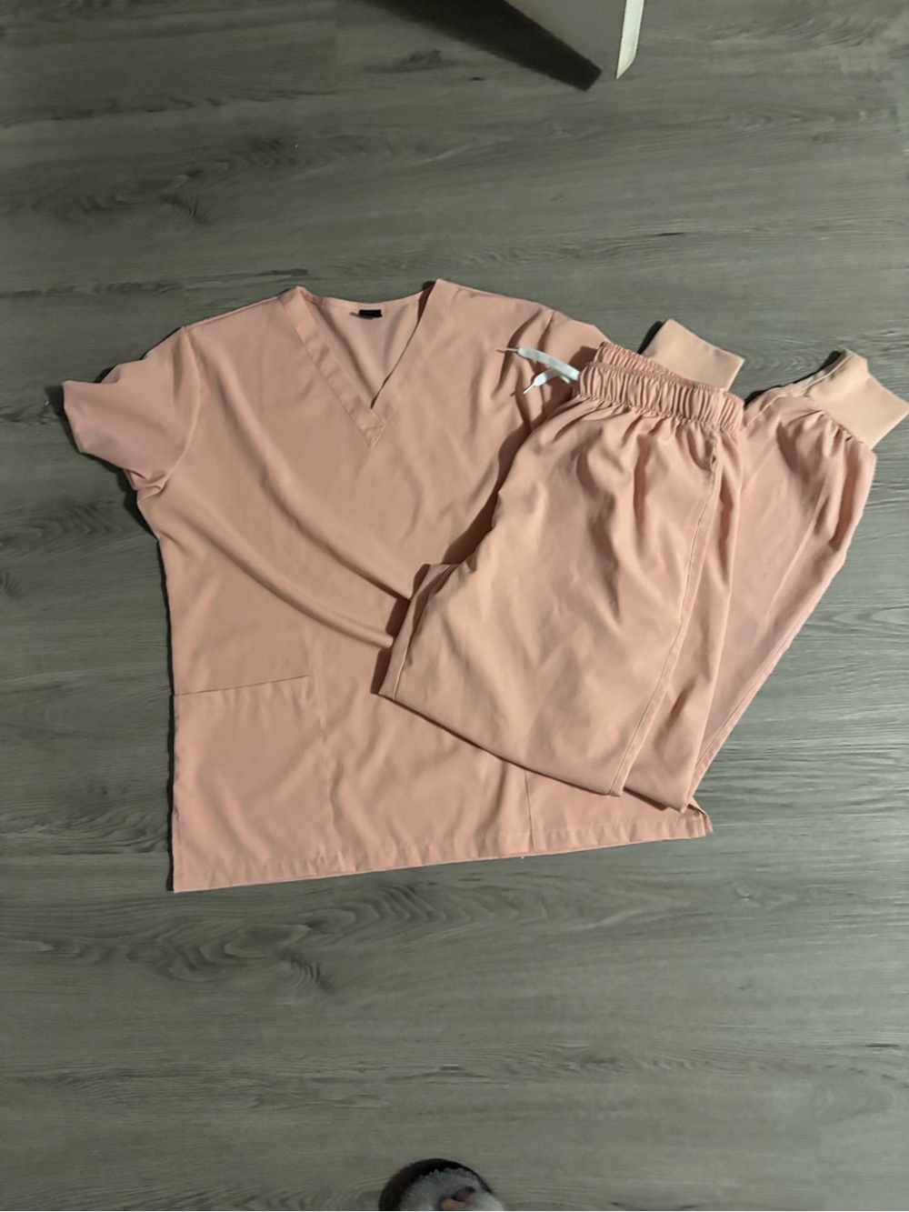 Women’s Scrub Set - Soft V-Neck Top & Elastic Waist Pants LARGE